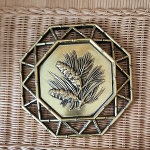 Vintage gold Syroco wheat wall hanging